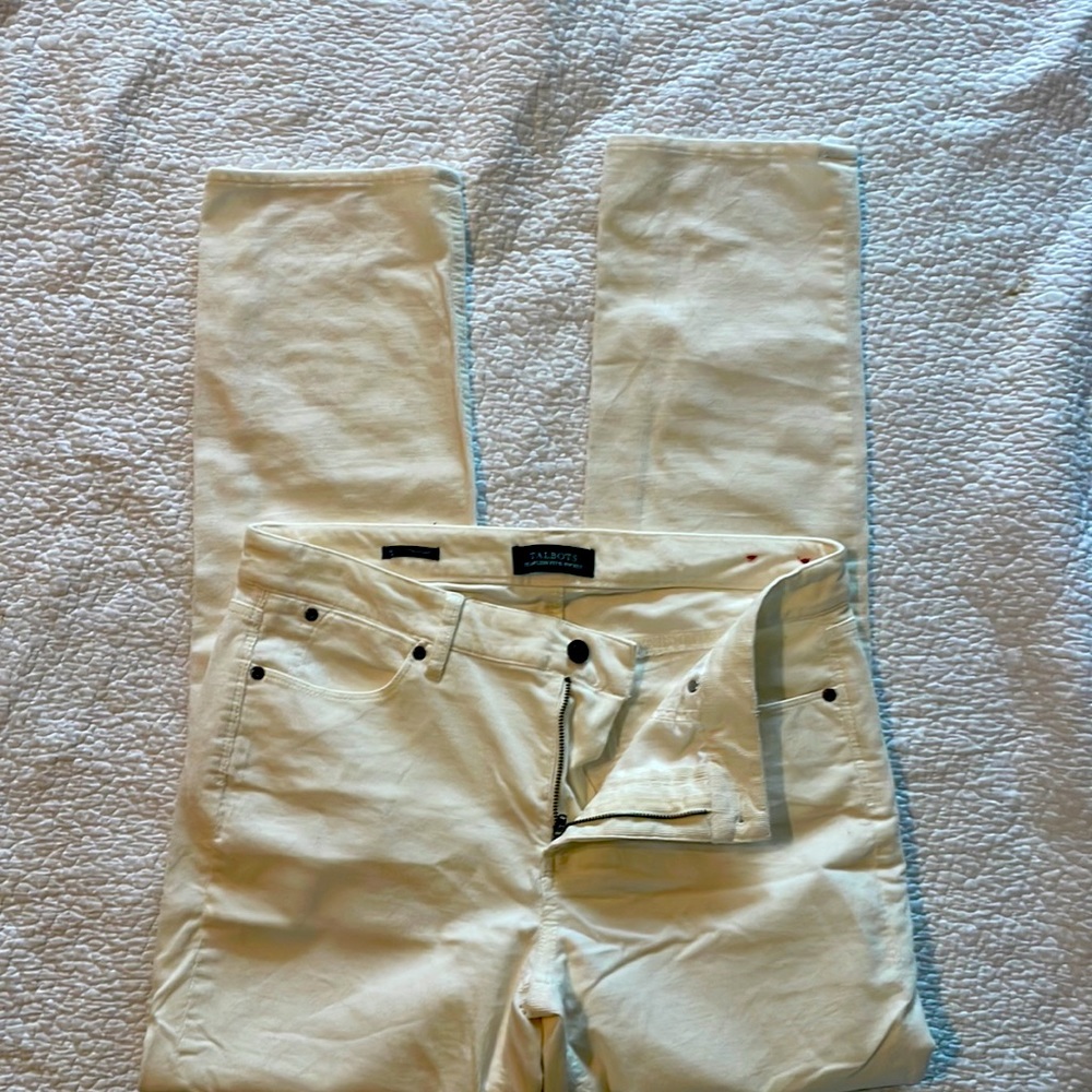 Talbots Cream Corduroy Pants